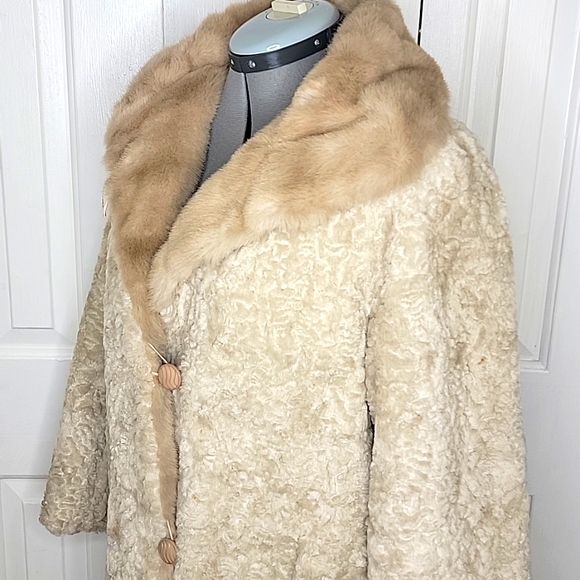 Sportowne Tan Faux Fur Coat Size 10 Vintage - Picture 4 of 10